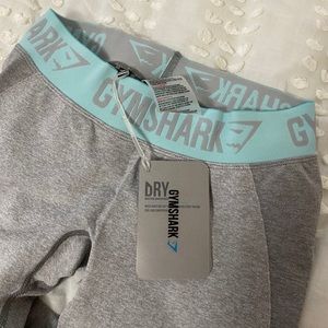 Gymshark flex cropped leggings - grey turquoise